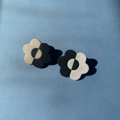 TWO TONE FLOWER STUDS